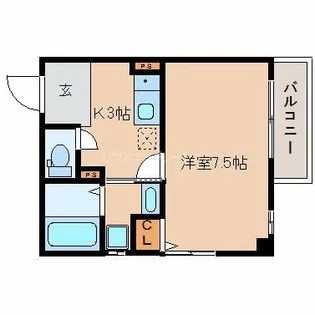 クリアエスト尼崎【1階】の間取り