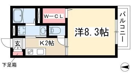 グリーンヴィル八雲 A【102号室】の間取り