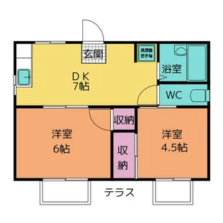 神の倉ハイツ 1【1階】の間取り