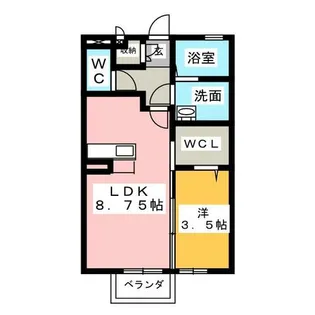 1LDKの間取り画像