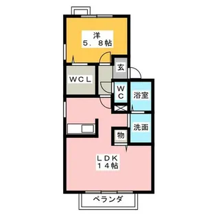 1LDKの間取り画像