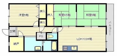 マリンハイム塩屋【4階】の間取り