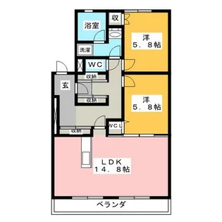 シャトー清城【3階】の間取り
