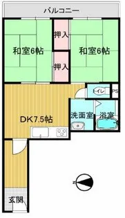 歌敷山ダイヤハイツ【512号室】の間取り