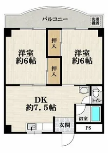 高鷲マンション巽【5階】の間取り