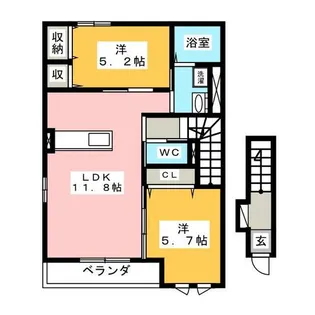 ローランギャロ【2階】の間取り