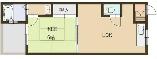 レジデンスアサヒ【1-3号室】の間取り