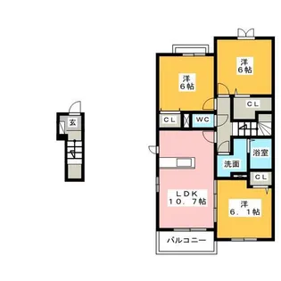 グランディール西囲 C棟【2階】の間取り