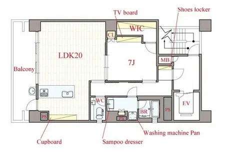 アマデウス北堀江【6階】の間取り