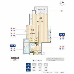 ティファーナ高宮【4階】の間取り