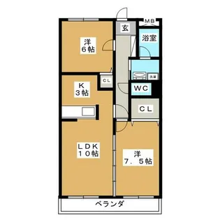ラ・カーサSHIMADA【3階】の間取り