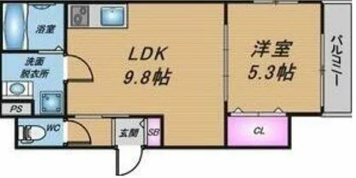 セレニティ若江東町【1階】の間取り