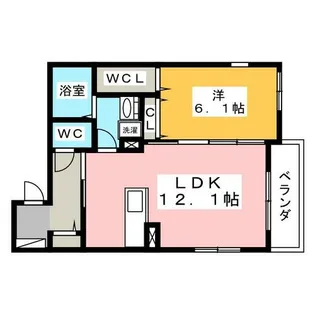 1LDKの間取り画像