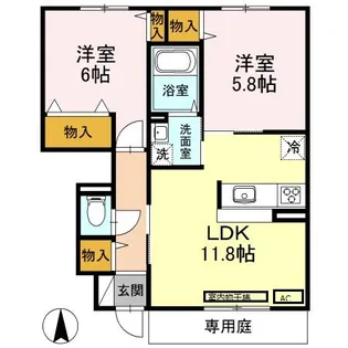 シャーメゾン網干ヤマガタ【1階】の間取り