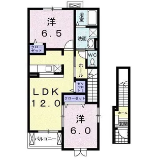 2LDKの間取り画像