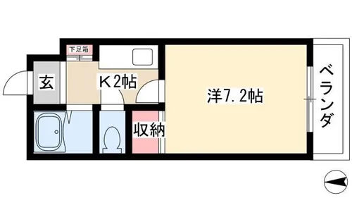 1Kの間取り画像