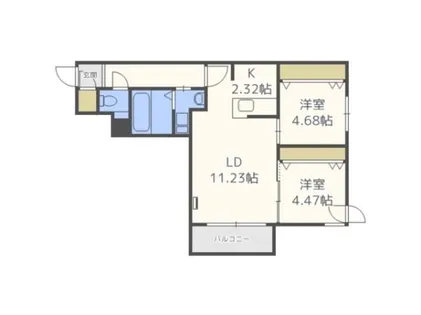 プライムコート平岸【3階】の間取り