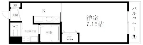 ルビーノ帝塚山【1階】の間取り