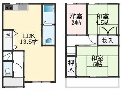 大阪府堺市西区浜寺諏訪森町西1丁【一戸建】の間取り