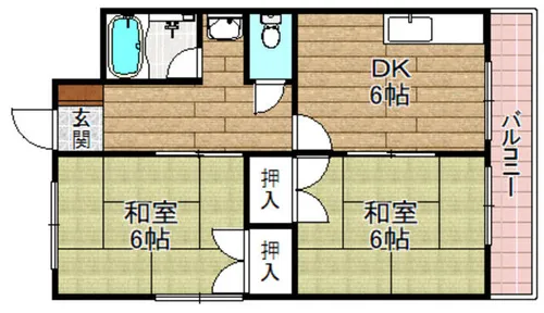 高谷ハイツ【2階】の間取り