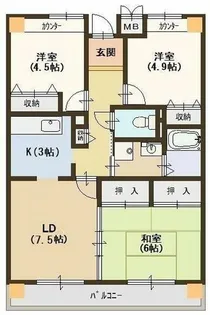 フルール鶴見緑地【5階】の間取り