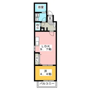 1LDKの間取り画像