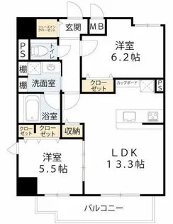 Wonnal堺筋本町【5階】の間取り