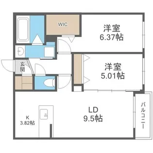 BPRレジデンス二十四軒【5階】の間取り