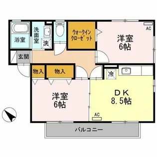 ラ・ファミーユ【2階】の間取り