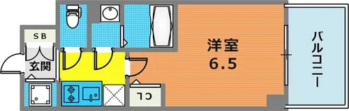 エスリード神戸兵庫駅ミッドポート【612号室】の間取り