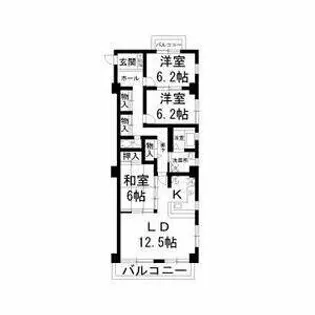 ベルクハウス霞ヶ丘【3階】の間取り
