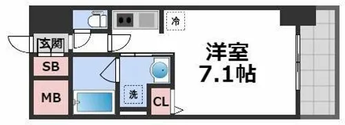 セイワパレス玉造駅上【13階】の間取り