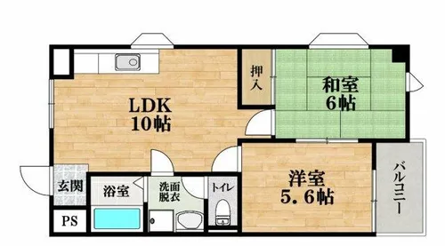 マンションくすのき【206号室】の間取り