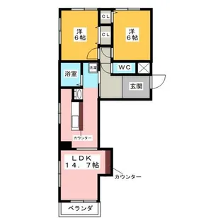 やすいコーポ【2階】の間取り