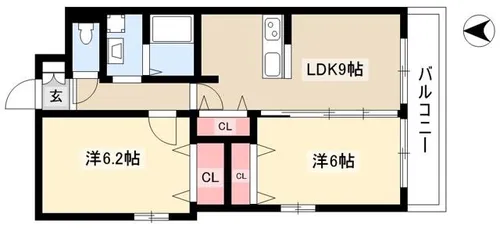 ピースフルムーン【2階】の間取り