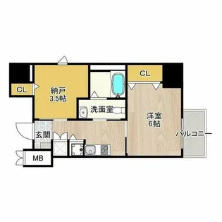 ディアコート宿屋町【2-B号室】の間取り