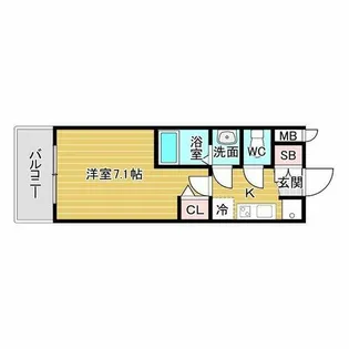 エグゼ天神橋【8階】の間取り
