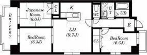 ユーハウス鶴舞Ⅱ【5階】の間取り