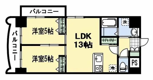 ロイヤルノースナイン【6階】の間取り