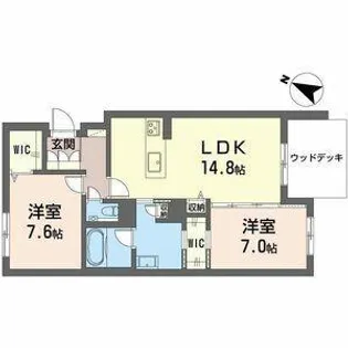 Premias上社【101号室】の間取り