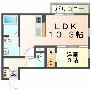 AMBER CUBE A棟【1階】の間取り