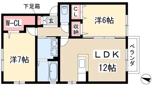 リビングタウン荒池 A【1階】の間取り