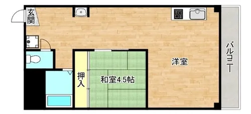 プレジデント今里【4階】の間取り