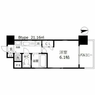 プレサンス天満橋アンジェ【3階】の間取り
