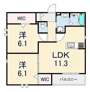 リ・ブロン甲子園【1階】の間取り