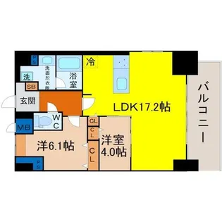 ウィステリアフロリバンダ【11階】の間取り