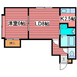 ヴィサージュ橘【203号室】の間取り