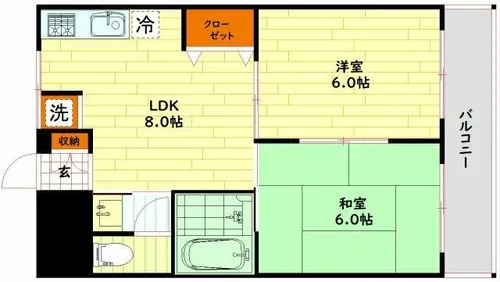 大阪府大阪市城東区今福東3丁目【マンション】の間取り