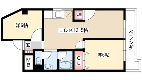 スカイフォート【2階】の間取り