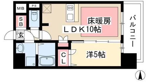 プレサンス栄フレイヤ【6階】の間取り